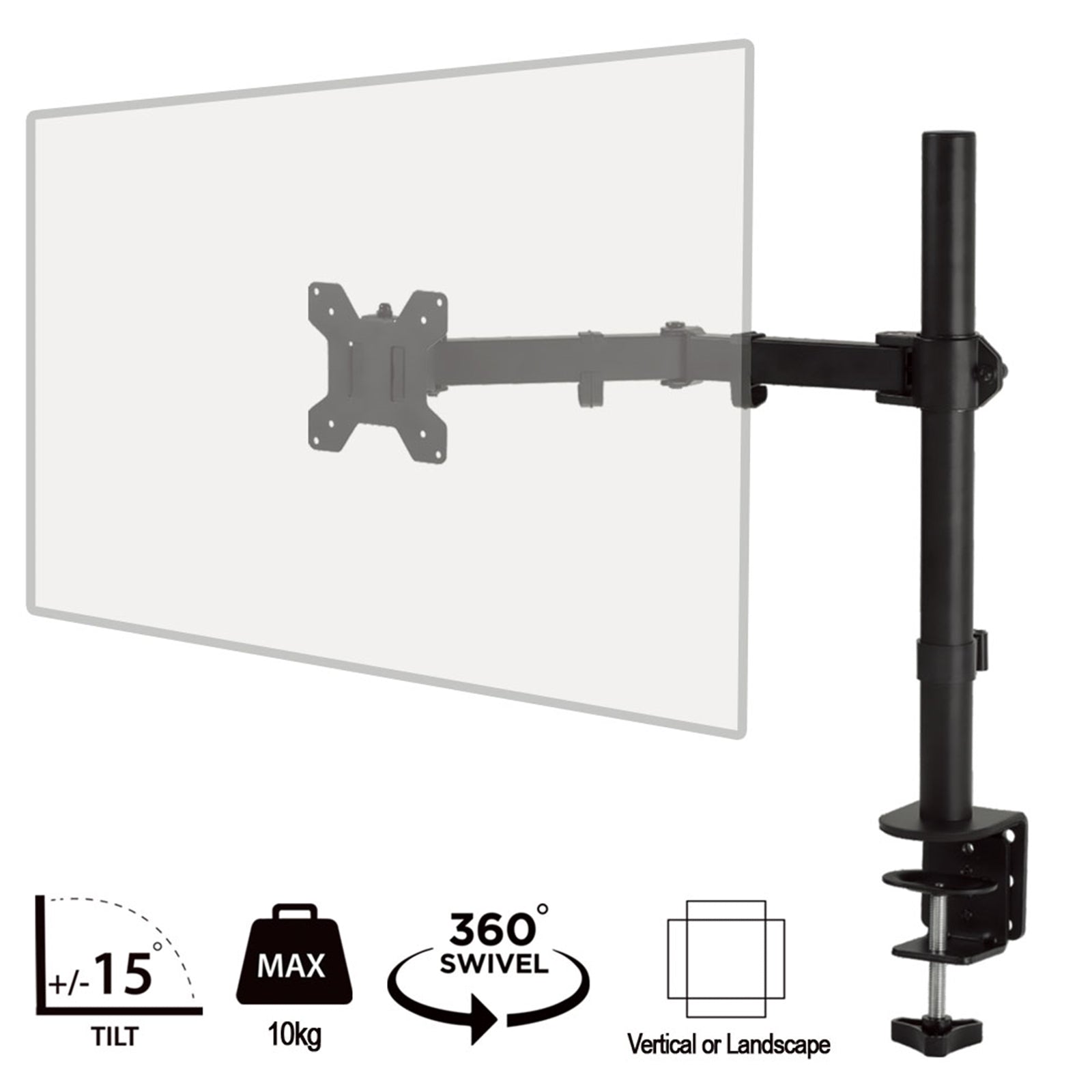 piXL Steel Monitor Arm - Single Desk Mount 32-34 piXL Steel Monitor Arm - Single Desk Mount 32-34